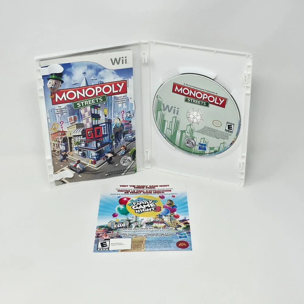 Nintendo Wii Monopoly Streets Video Game Complete in Box Tested CIB Hasbro